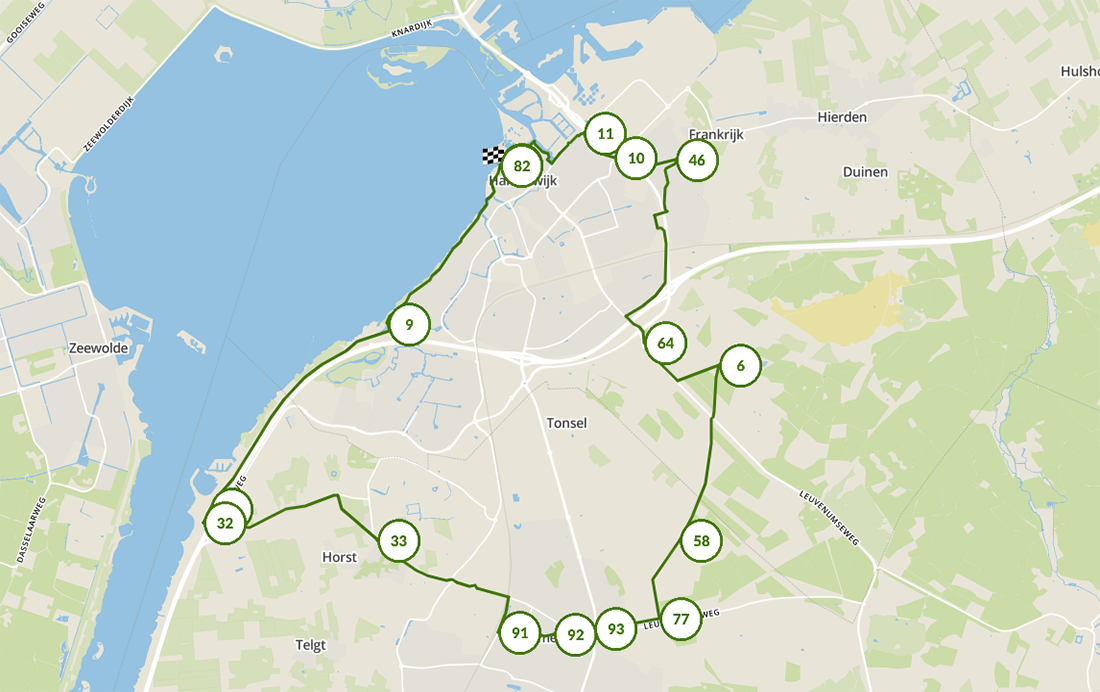 Korte fietsroute in de buurt van Harderwijk Korte fietsroute in de buurt van Harderwijk